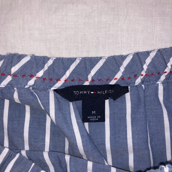 NWOT Tommy Hilfiger Blue Striped Off Shoulder Top - Picture 4 of 4